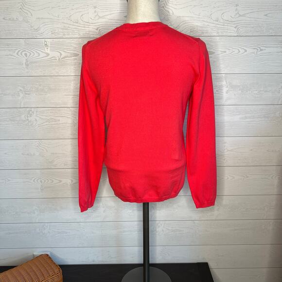 Tommy Hilfiger coral v-neck pullover sweater Size Medium - Picture 3 of 6